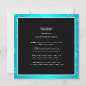 21歳誕生日パーティーターコイズスターズ白黒 招待状 (裏面)