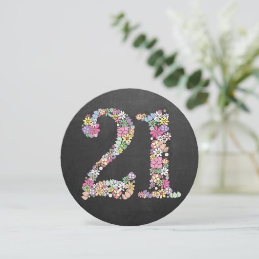 21歳誕生日パーティー春開花カスタム招待状 招待状 (スタンド正面)