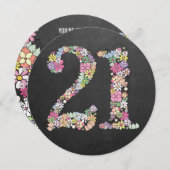 21歳誕生日パーティー春開花カスタム招待状 招待状 (正面/裏面)