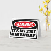 21歳警告の誕生日グリーティングカード カード (黄色い花)