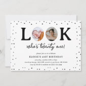 21歳 誕生日おめでとう 2枚の写真入り 招待状 (正面)