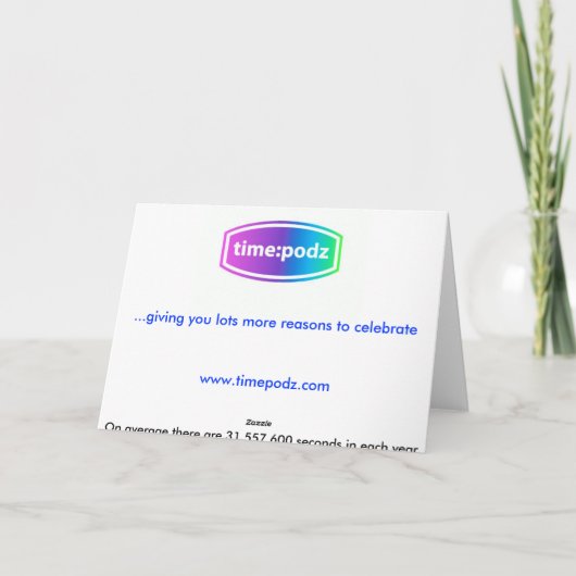 21歳/21歳の誕生日(秒) カード (裏面)