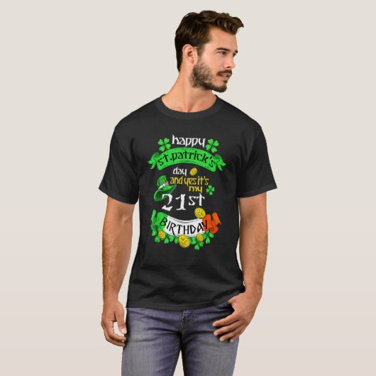 21歳St patricks day私の21歳の誕生日アイリス Tシャツ (正面フル)
