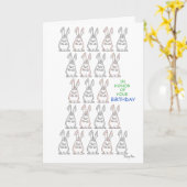 21番のウサギたちの誕生日メッセージ Boynton カード (黄色い花)