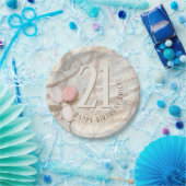 21番目のハッピーバースデー名バルーン抽象芸術 ペーパープレート (パーティー)