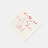 21番目のピンクハンドケーキ書クのボー描ド誕生日 スタンダードカクテルナプキン (角)
