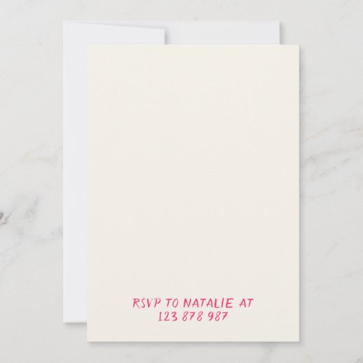 21番目のピンクハンドドロッド女性のカーボーイ沿岸おもしろい誕生日 招待状 (裏面)