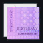 21番目のピンク 薄紫ドファンキーットのパターン誕生日Invita 招待状<br><div class="desc">すべての行事デザインは、誕生日やその他の特別な機会やイベントに適している。印象的なデザインとピンクと薄紫の色合いの色。21日に限らず、すべての文字は完全にカスタマイズ可能なので、任意の年齢または任意の機会にそれを作る</div>