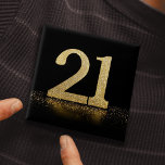 21番目のブラック金ゴールドグリッター効果ボタンピンバッジ 缶バッジ<br><div class="desc">特別祝な21歳の誕生日とシンプルグリッター21ピンのボタンバッジ。著者： www.mylittleeden.com</div>