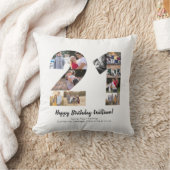 21番目のモダン写真コラージュのあいさつカスタムつ クッション (ブランケット)