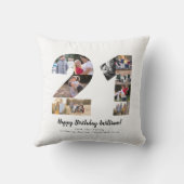 21番目のモダン写真コラージュのあいさつカスタムつ クッション (裏面)