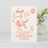 21番目のレッドハンドドロー女性のカーボーイ沿岸おもしろい誕生日 招待状 (スタンド正面)