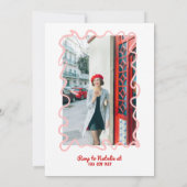 21番目の手書きカラフルのストライプ誕生日 招待状 (裏面)