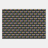 21番目の誕生日ブロックカラフルとスクリプトタイプ ラッピングペーパーシート (正面3)