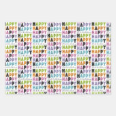 21番目の誕生日ブロックカラフルとスクリプトタイプ ラッピングペーパーシート (正面)