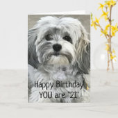 「21祝」誕生日までの時間 カード (黄色い花)