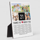 21私たちがあなたを愛するもの | 21歳の誕生日 フォトプラーク (側面)