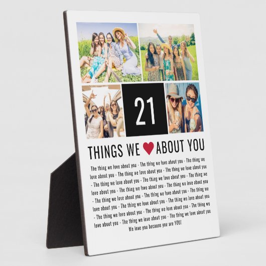21私たちがあなたを愛するもの | 21歳の誕生日 フォトプラーク (側面)