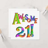 21素晴らし誕生日Tシャツとギフト カード (正面/裏面インサイチュ)