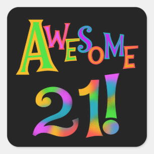 21素晴らし誕生日Tシャツとギフト スクエアシール
