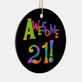 21素晴らし誕生日Tシャツとギフト セラミックオーナメント (右)