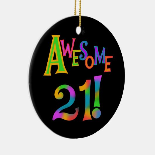 21素晴らし誕生日Tシャツとギフト セラミックオーナメント (右)