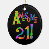 21素晴らし誕生日Tシャツとギフト セラミックオーナメント (左)