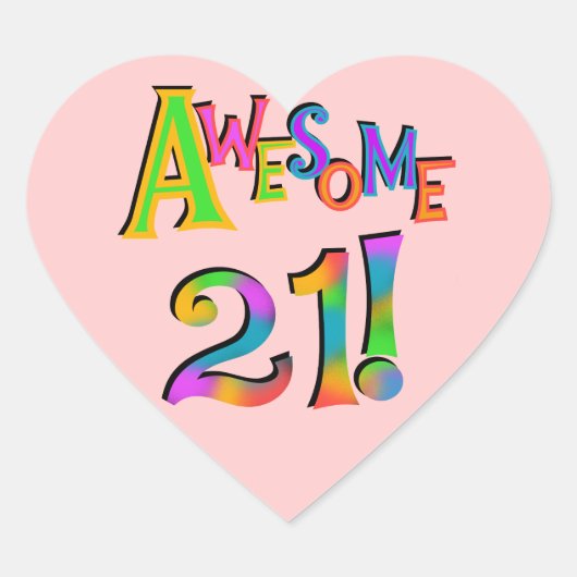 21素晴らし誕生日Tシャツとギフト ハートシール (正面)