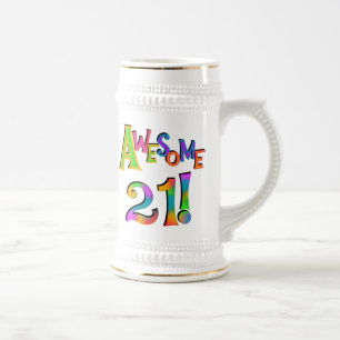 21素晴らし誕生日Tシャツとギフト ビールジョッキ