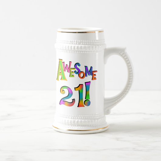 21素晴らし誕生日Tシャツとギフト ビールジョッキ (右)