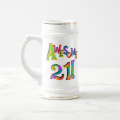 21素晴らし誕生日Tシャツとギフト ビールジョッキ (左)