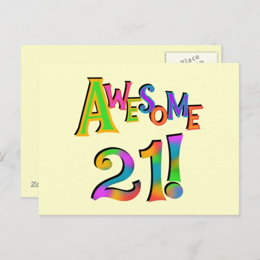 21素晴らし誕生日Tシャツとギフト ポストカード (正面/裏面)