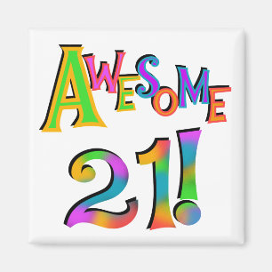 21素晴らし誕生日Tシャツとギフト マグネット