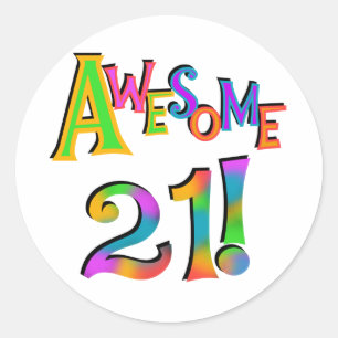 21素晴らし誕生日Tシャツとギフト ラウンドシール