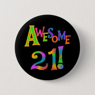 21素晴らし誕生日Tシャツとギフト 缶バッジ