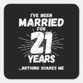 21結婚した年21おもしろい周年 スクエアシール (正面)