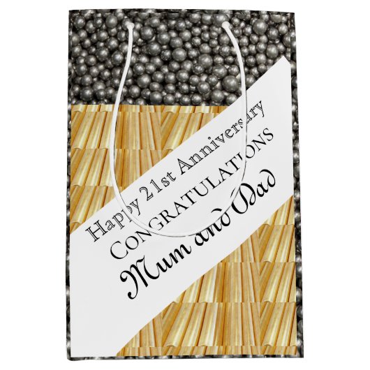 21結婚周年記念 ミディアムペーパーバッグ (正面)