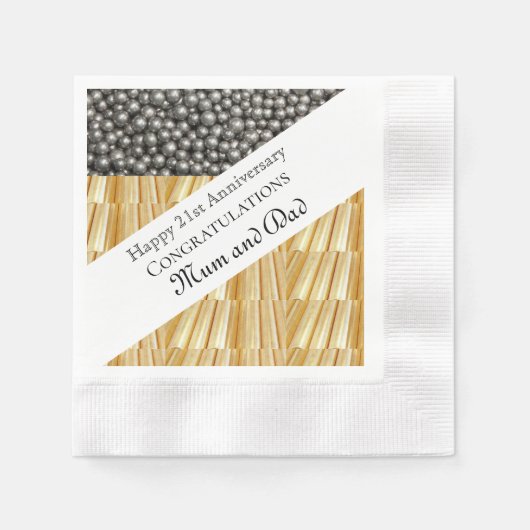 21結婚周年記念 縁ありカクテルナプキン (正面)