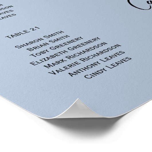 21表ほこりっぽい青い写真の座席表 ポスター (角)