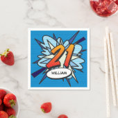 21誕生日おもしろいレトロ漫画帳 スタンダードカクテルナプキン (インサイチュ)