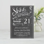 21誕生日の招待チャルクボー素朴ド 招待状 (スタンド正面)