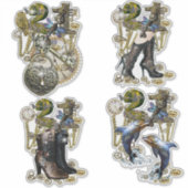 21誕生日スチームパンク彫刻 シール (正面)