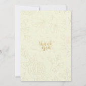 21誕生日パーティスクエレガントリプト金ゴールドフローラフレーム 招待状 (裏面)