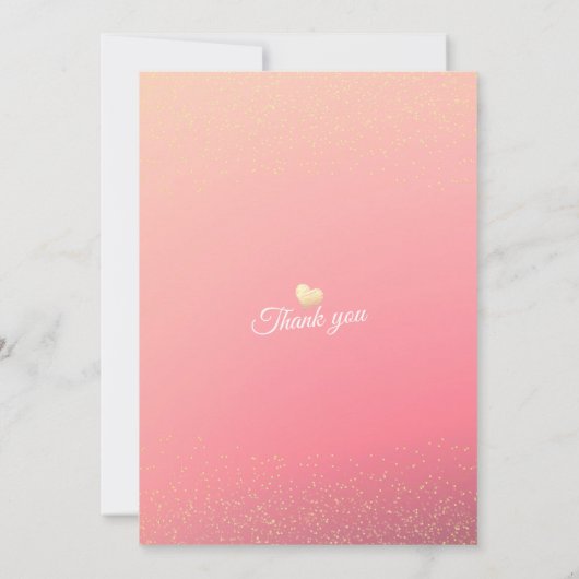 21誕生日パーティーピンクモダンフラワーズ金ゴールドグリッター 招待状 (裏面)