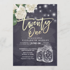 21誕生日パーティーMason Jars String Lights花 招待状