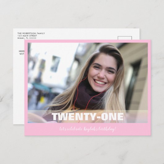 21誕生日写真はがき ポストカード (正面/裏面)