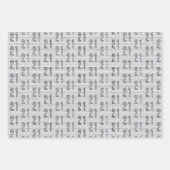 21誕生日白黒タイポグラフィ番号 ラッピングペーパーシート (正面3)