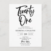 21誕生日筆跡 ポストカード (正面)