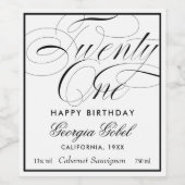 21誕生日21ワインラベル ワインラベル (シングルラベル)