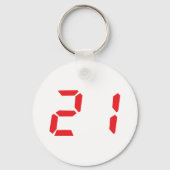 21赤アラーム時計のデジタル番号 キーホルダー (正面)